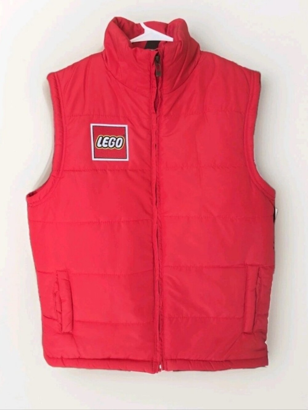 Lego Bright Red Quilted Adult Medium Puffer Vest